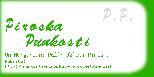 piroska punkosti business card